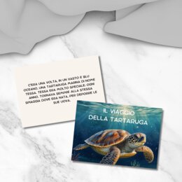Storia in stampatello maiuscolo "Il viaggio della tartaruga"