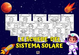 KIT 12 SCHEDE DEL SISTEMA SOLARE DA COLORARE