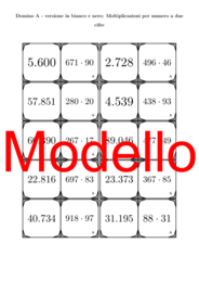 Domino - Moltiplicazioni per numero a due cifre | Attività Matematica