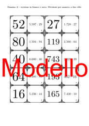 Domino - Divisioni per numero a due cifre | Attività Matematica