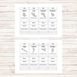 Lapbook regioni italiane da stampare