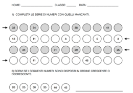 Prova di matematica - numeri entro il 50
