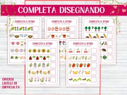 Pacchetto di attività di logica primaverili - bambini 4-6 anni - infanzia e primaria - early algebra - completa il ritmo - bellissimi disegni della primavera - no prep