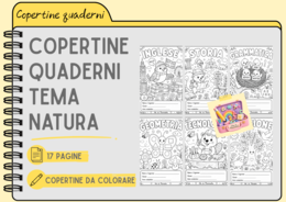 Copertine Quaderni Tema Natura | 12 Materie | Da Colorare -VITA DA MAMMESTRA