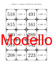 Domino - Divisioni per cifra singola | Attività Matematica
