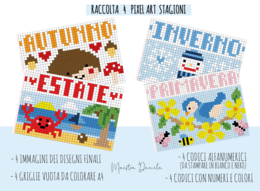 RACCOLTA PIXEL ART 4 STAGIONI ( AUTUNNO, INVERNO, PRIMAVERA, ESTATE )