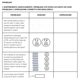 Verifica fine primo quadrimestre matematica classe terza