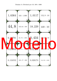 Domino - Divisioni per 10, 100 e 1000 | Attività Matematica
