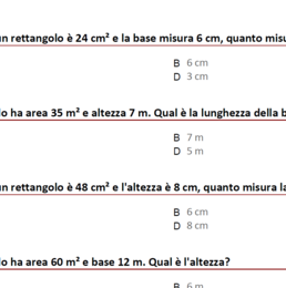 50 esercizi sull'area del quadrato e del rettangolo - formule inverse