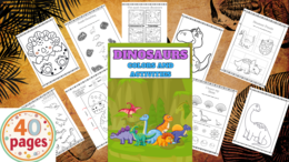 40 pagine in pdf per esplorare il mondo dei dinosauri con colori e attività!