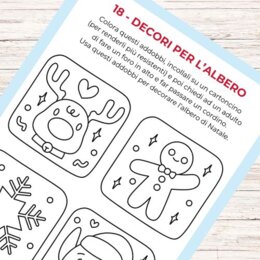 Calendario dell'avvento da stampare con giochi e attività
