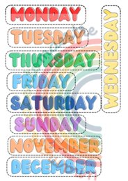 Calendario in inglese