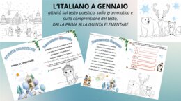 L'italiano a gennaio. Attività dalla prima alla quinta su testo poetico, analisi linguistica, grammatica, riflessioni personali e tanto altro!