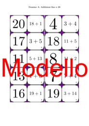 Domino | Addizioni fino a 20 | Attività Matematica | gratuito