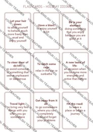 FLASHCARDS - HOLIDAY IDIOMS | B1 / B2