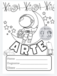 Copertina tema spaziale quaderno di Arte