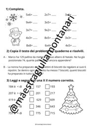 Compiti Natale matematica classe terza