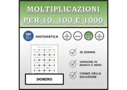 Domino - Moltiplicazioni per 10, 100 e 1000 | Attività Matematica