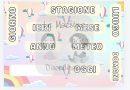 Calendario perpetuo pastello tema arcobaleni e mongolfiere