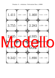 Domino | Sottrazioni fino a 10000 | Attività Matematica