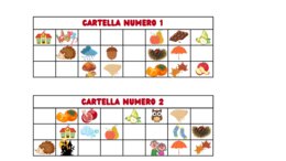 Tombola dell'Autunno con tabellone e 26 cartelle