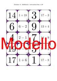 Domino | Addizioni e sottrazioni fino a 20 | Attività Matematica