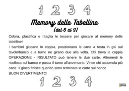 MEMORY DELLE TABELLINE DAL 6 AL 9