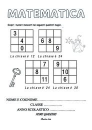 5 COPERTINE PER QUADERNI DI MATEMATICA CLASSE QUARTA
