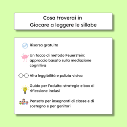 GRATIS: Gioco a leggere le sillabe - Anteprima "Missione lettura" ispirata al Metodo Feuerstein