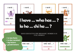 I have ... Who has ... ? / Io ho ... Chi ha ... ? numbers 0-10 ENGLISH + ITALIANO cards