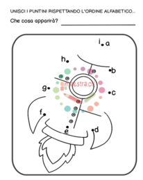 Dot to dot con l'alfabeto minuscolo - Il razzo