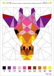 Tabellina, Colorare in base ai risultati della moltiplicazione per 9.