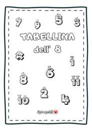 Tabellina dell'8. Il mio quaderno delle tabelline.