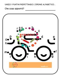 Dot to dot con l'alfabeto minuscolo - Il furgone
