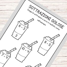 Schede sottrazioni prima elementare