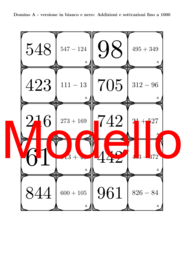Domino | Addizioni e sottrazioni fino a 1000 | Attività Matematica