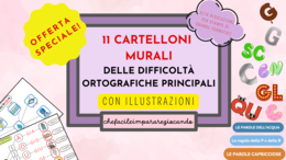 11 cartelloni murali illustrati delle difficoltà ortografiche principali