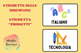 ETICHETTE DELLE DISCIPLINE per PLANNER GIORNALIERO