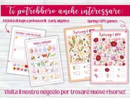 Pacchetto di attività di logica primaverili - bambini 4-6 anni - infanzia e primaria - early algebra - completa il ritmo - bellissimi disegni della primavera - no prep