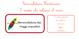 Nomenclatura Montessori-i mezzi che solcano il mare-italiano classe prima e seconda
