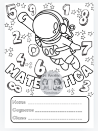 Copertina tema spaziale quaderno di matematica