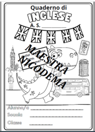 Copertina del quaderno di Inglese per la classe terza scuola primaria.
