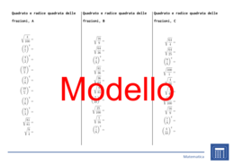 Quadrato e radice quadrata delle frazioni | matematica | 26 colonne