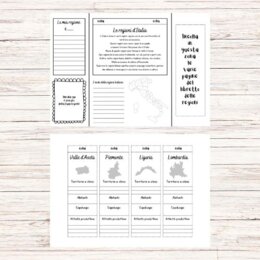 Lapbook regioni italiane da stampare