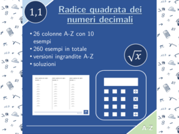 Radice quadrata dei numeri decimali | matematica | 26 colonne