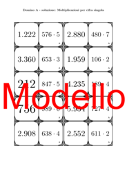 Domino - Moltiplicazioni per cifra singola | Attività Matematica