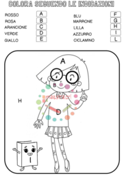 Colora la bambina - Stampato maiuscolo