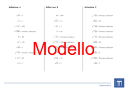 Quadrato e radice quadrata dei numeri interi | matematica | 26 colonne