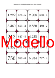 Domino - Moltiplicazioni per cifra singola | Attività Matematica