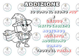 Cartellone murale sul significato dell'addizione
